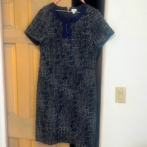 J CREW navy and white tweed dress! Never worn!